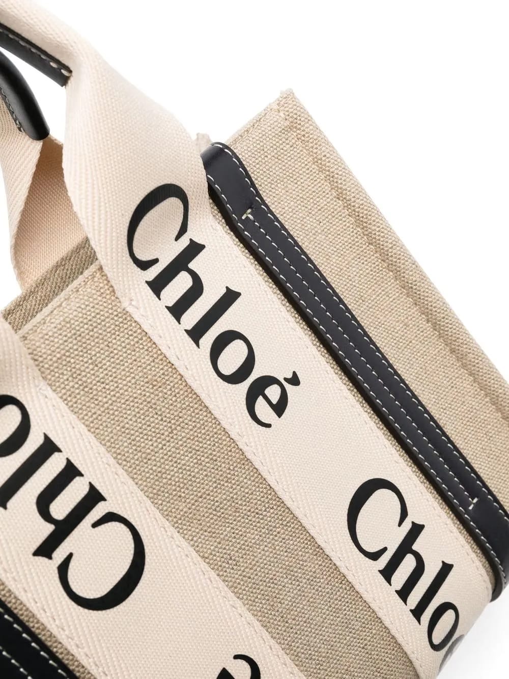 Woody logo-strap tote bag