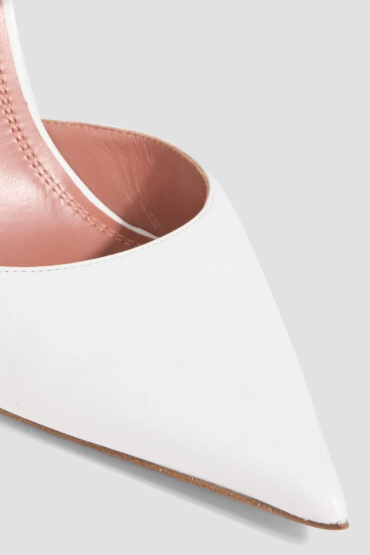Amina Muaddi Ursina 105 Crystal-Embellished Leather Pumps White Women's