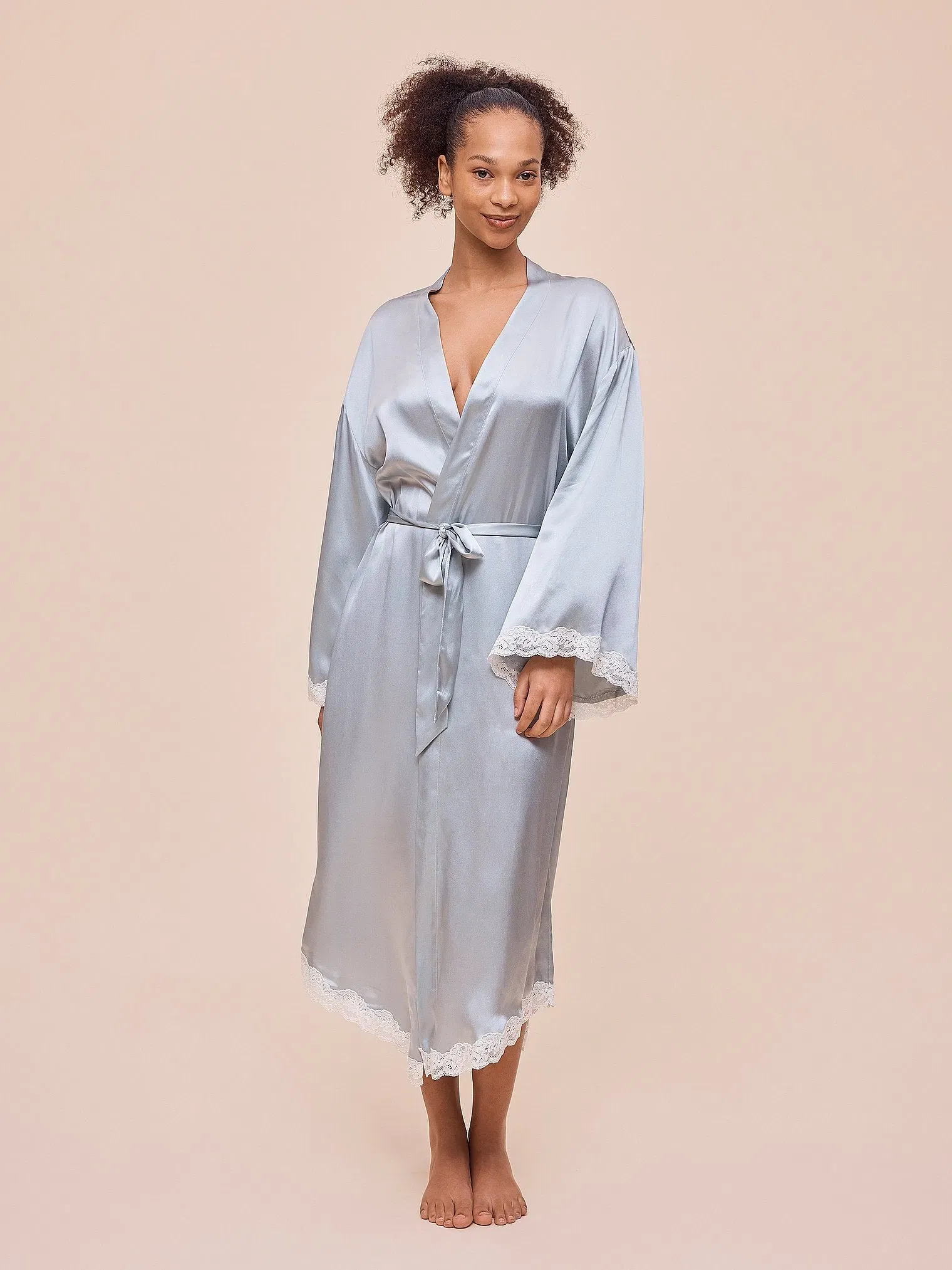 Annabelle Satin Lace Maxi Robe