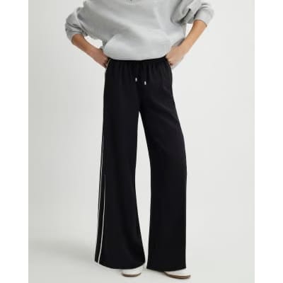 Black Stitch Side Stripe Joggers
