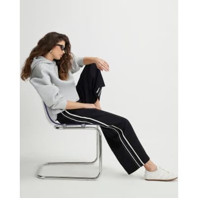 Black Stitch Side Stripe Joggers