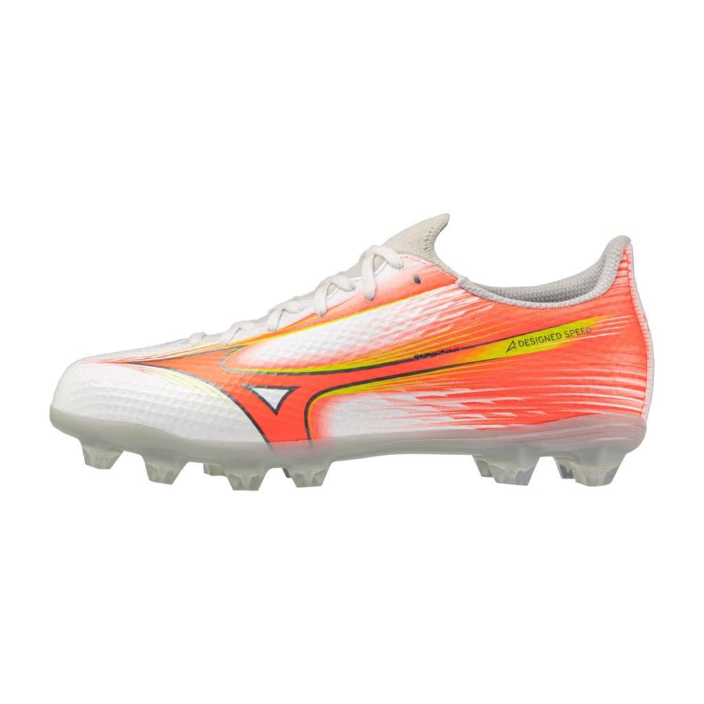 Mizuno Alpha Iii Select Junior Fg Firm Ground Soccer Cleat White Lava Orange