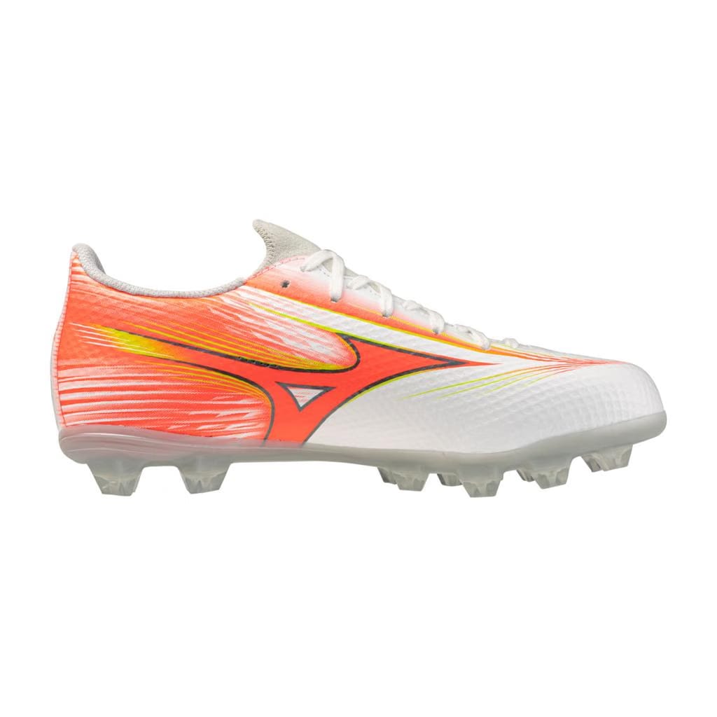 Mizuno Alpha Iii Select Junior Fg Firm Ground Soccer Cleat White Lava Orange