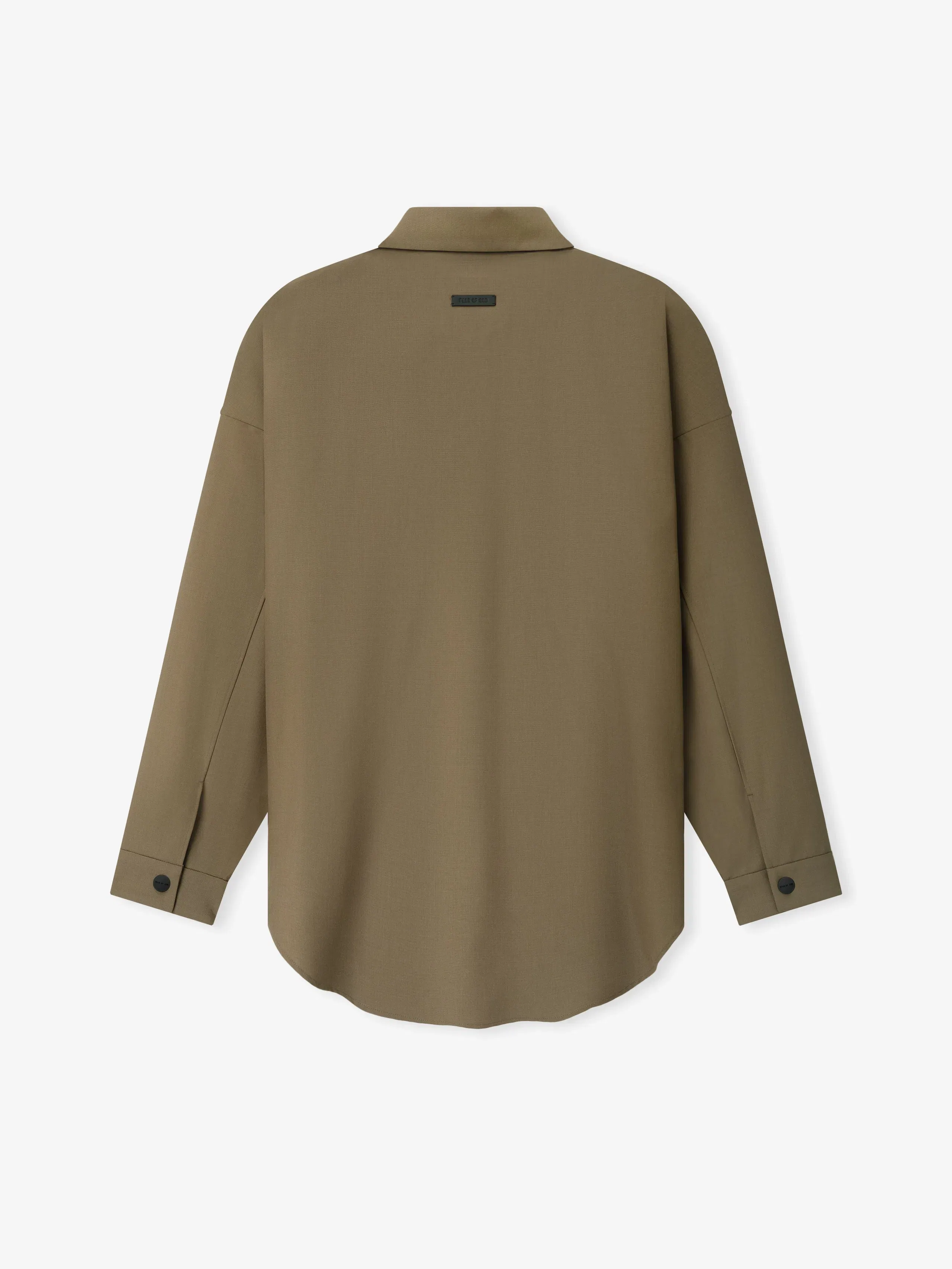 Essentials Wool Poplin Relaxed Shirt Clay