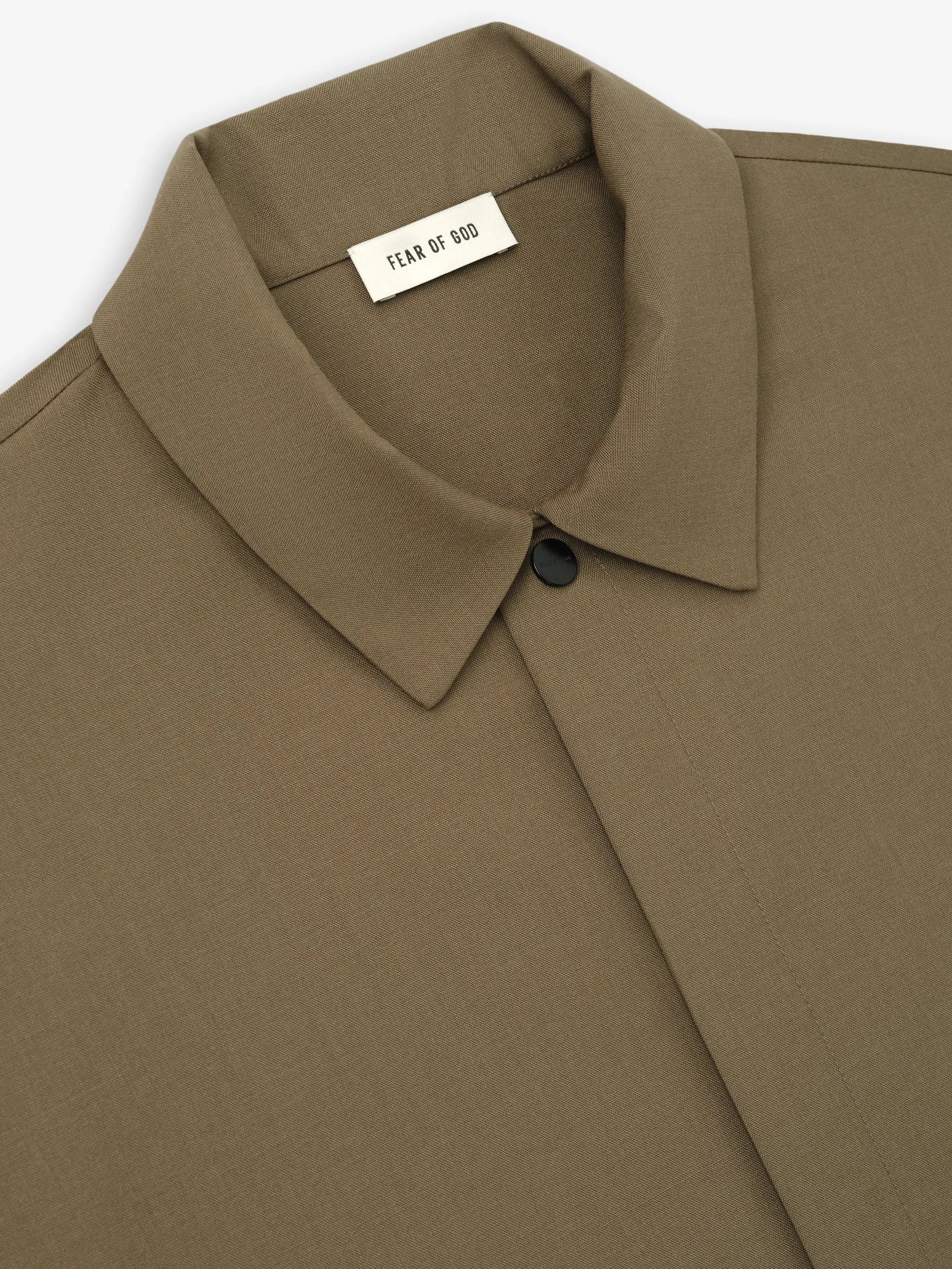 Essentials Wool Poplin Relaxed Shirt Clay