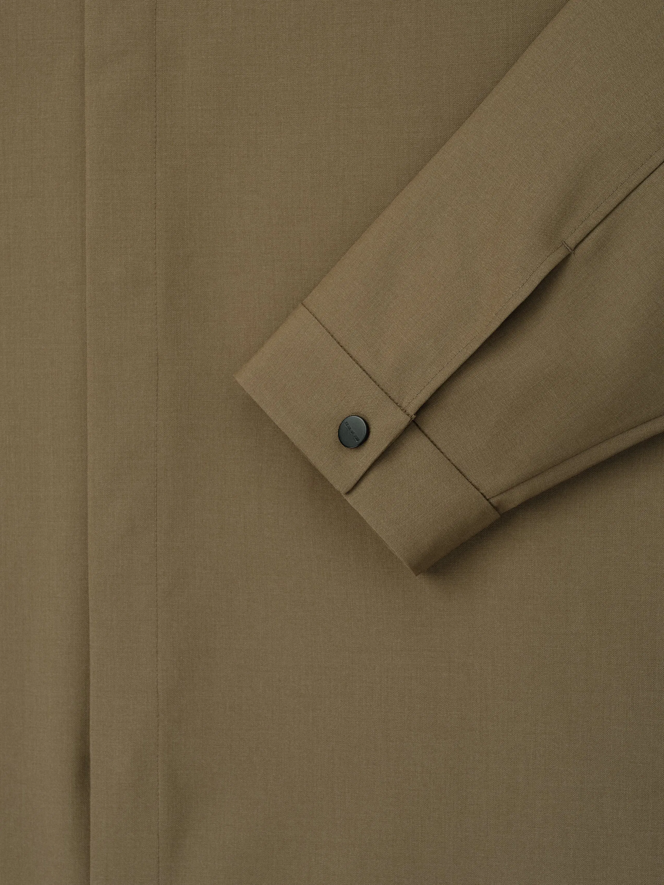 Essentials Wool Poplin Relaxed Shirt Clay