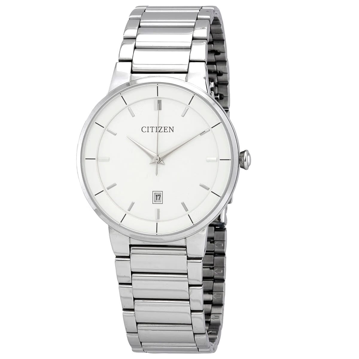 Citizen Quartz White Dial Stainless Steel Mens Watch