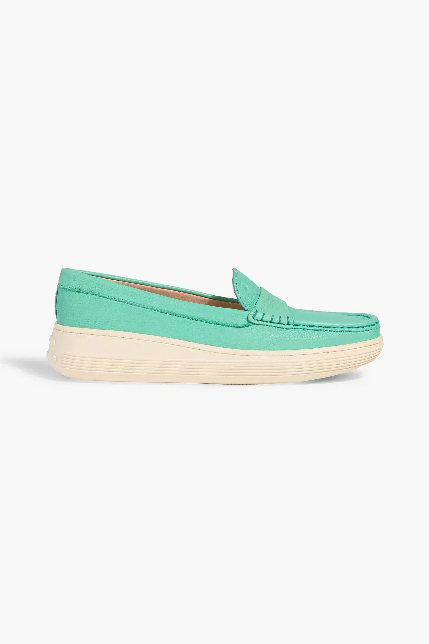 Tod's Pebbled-Leather Loafers Jade Women's