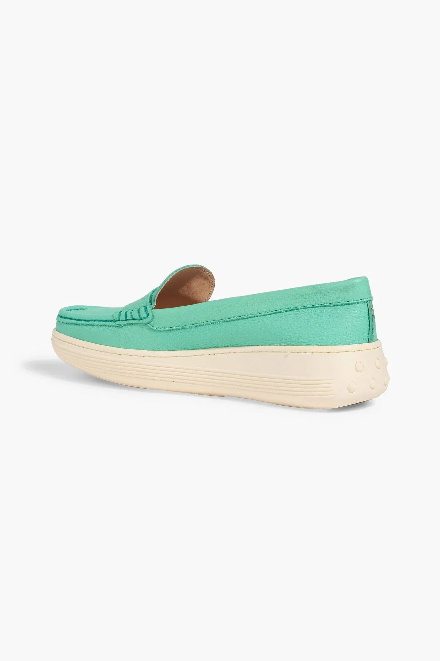 Tod's Pebbled-Leather Loafers Jade Women's