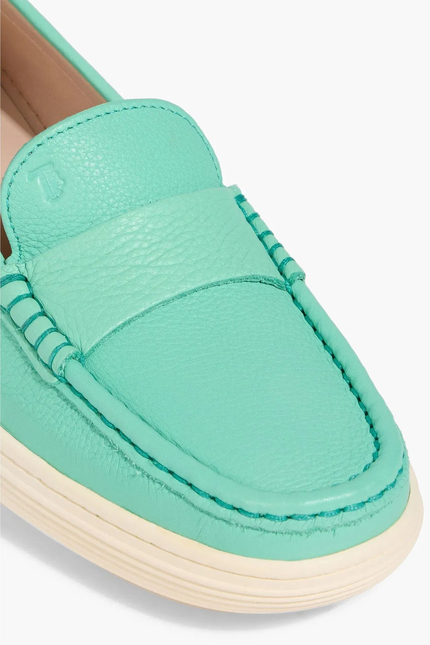 Tod's Pebbled-Leather Loafers Jade Women's