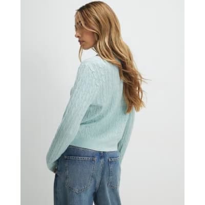 Green Embellished Collar Cardigan