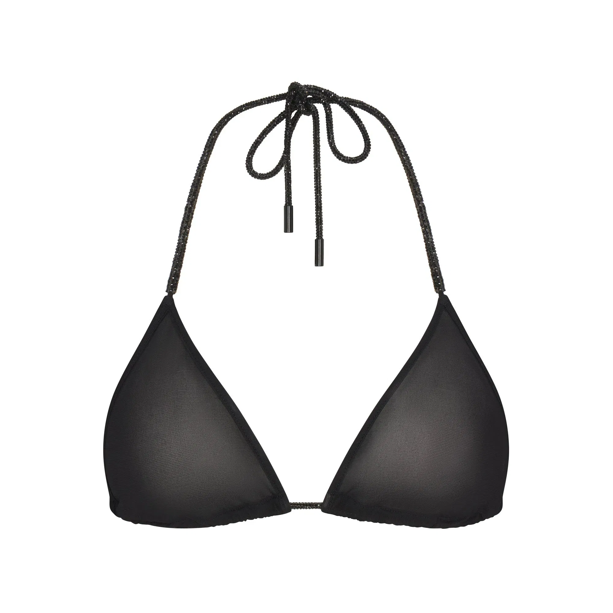 RHINESTONE KNIT TRIANGLE BRALETTE | ONYX