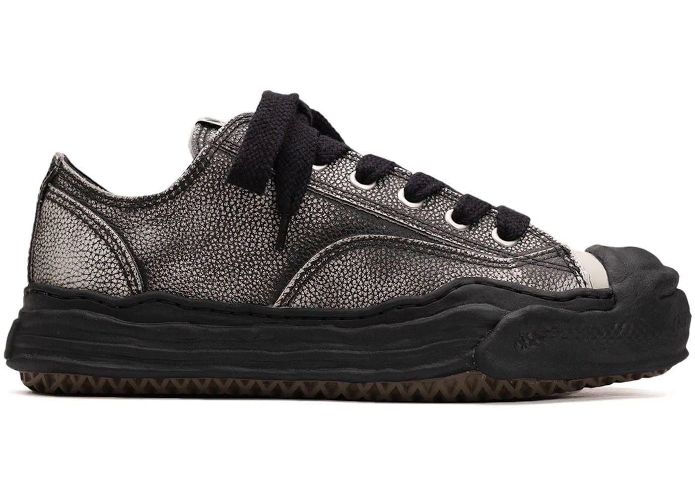 Maison Mihara Yasuhiro Hank Og Sole Brushed Shrink Leather Low Black