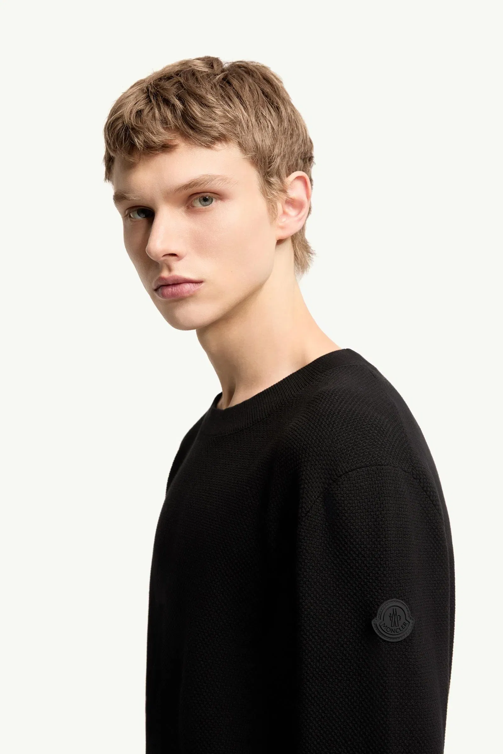 Moncler Cotton Knit Sweater Black Black