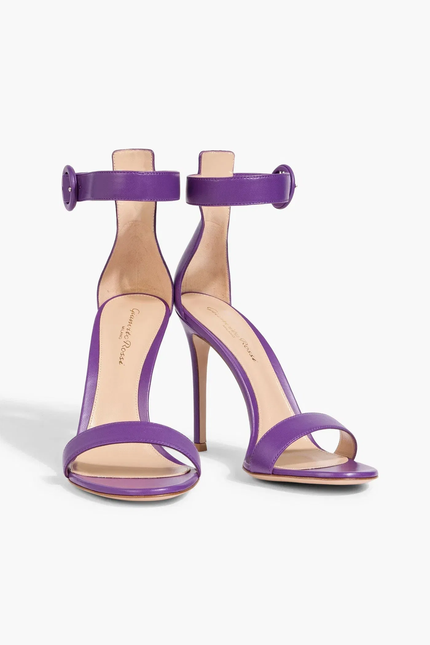 Gianvito Rossi Portofino 105 Leather Sandals Purple Women's