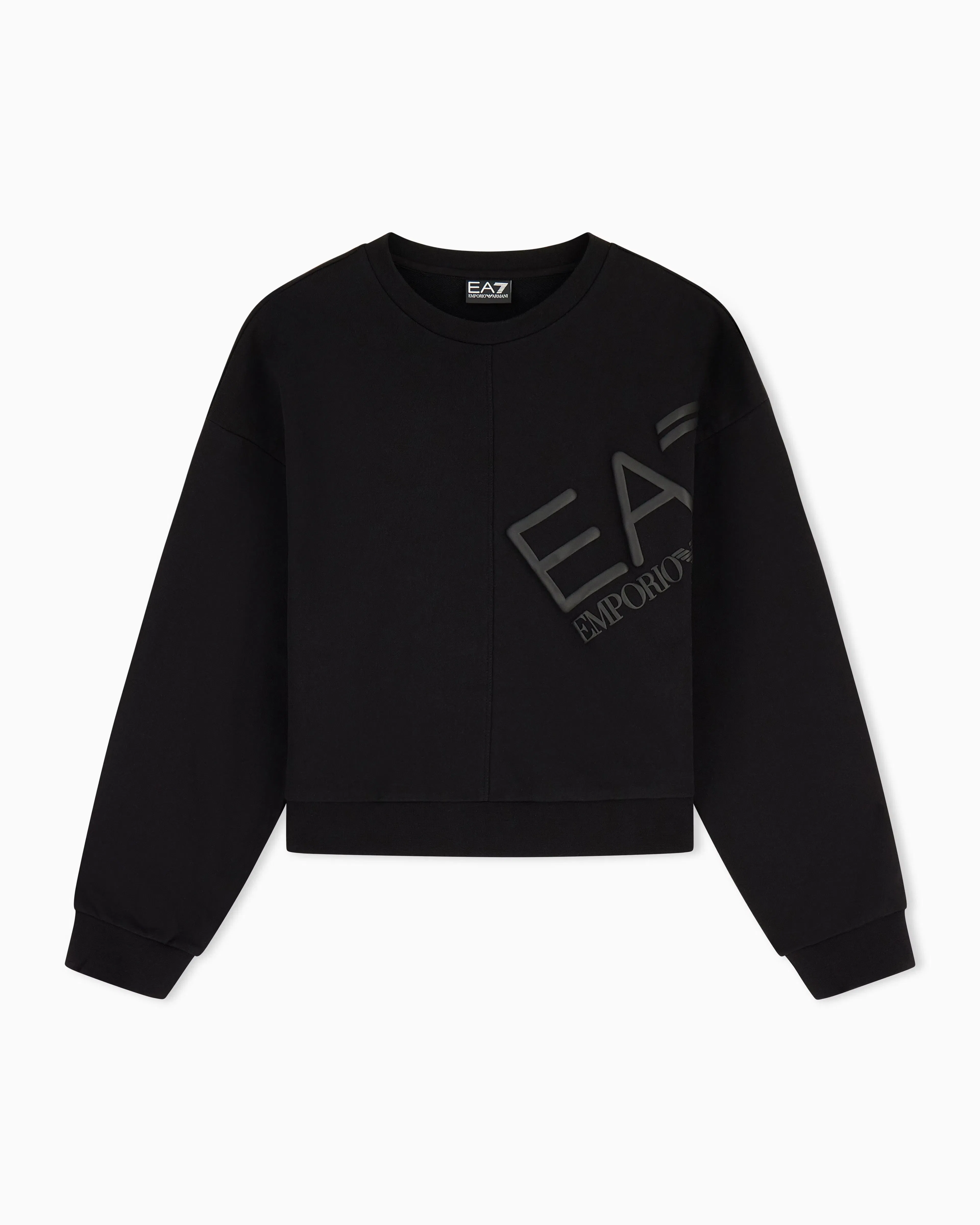 EA7 Logo Series cotton jersey sweatshirt
