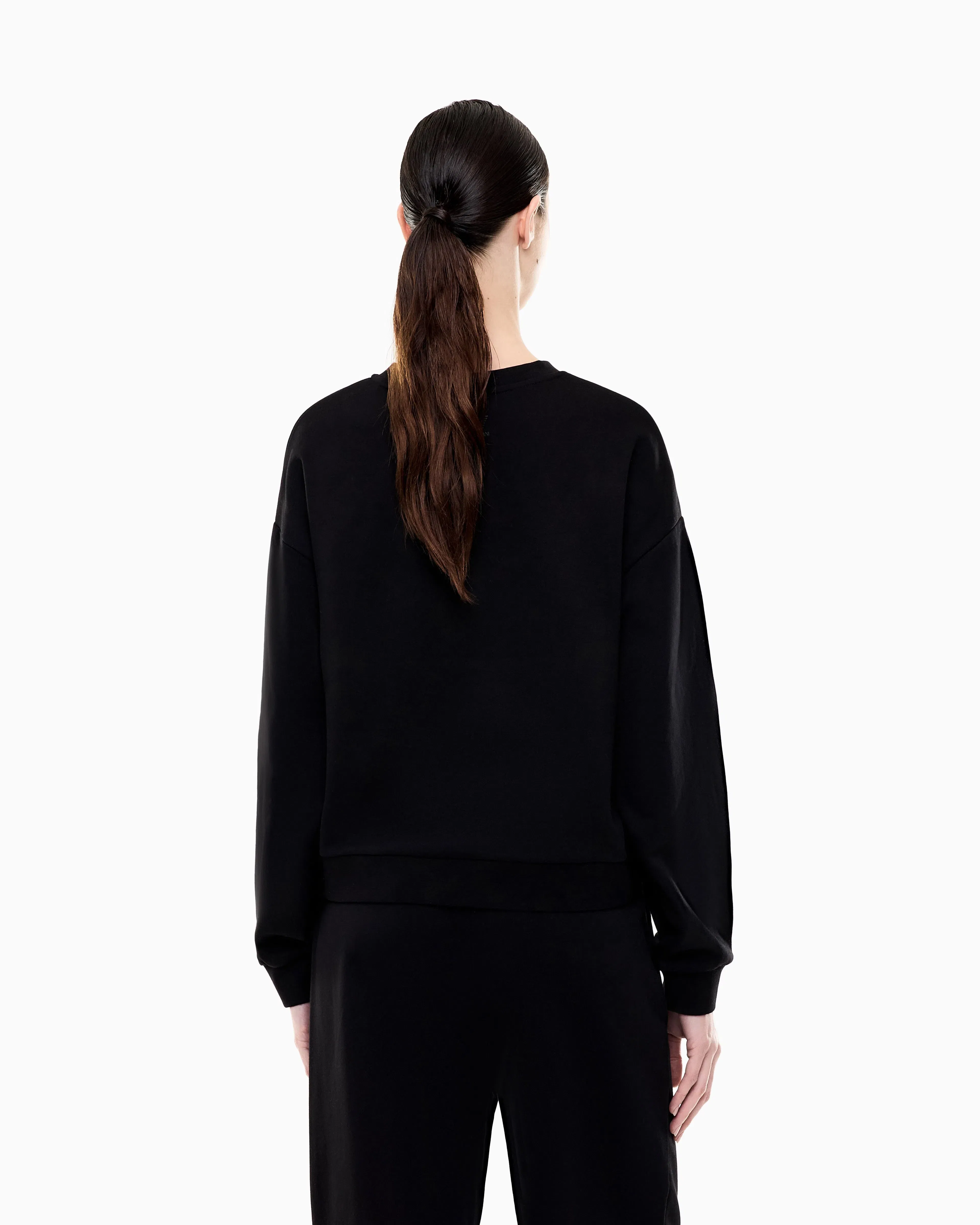 EA7 Logo Series cotton jersey sweatshirt