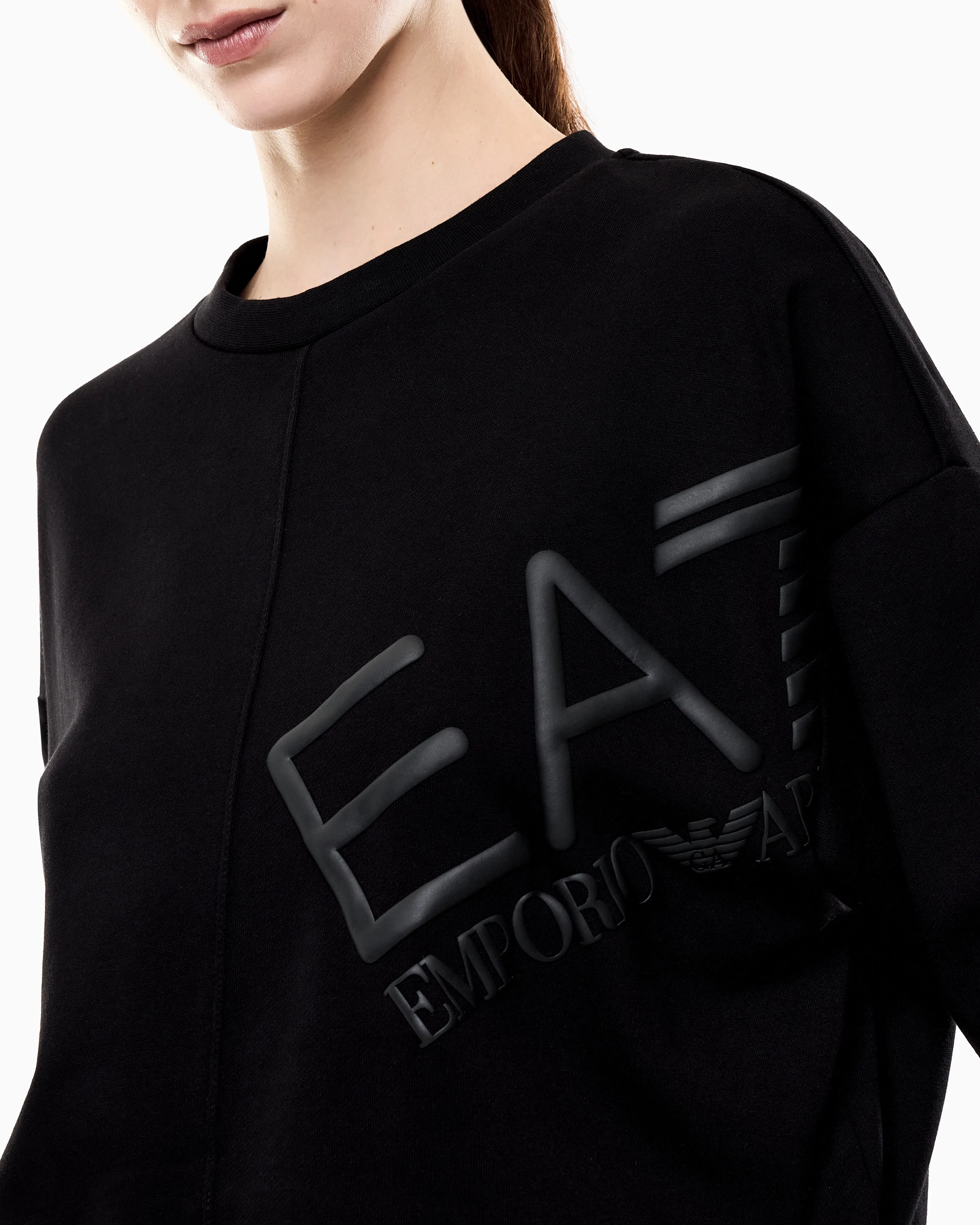 EA7 Logo Series cotton jersey sweatshirt
