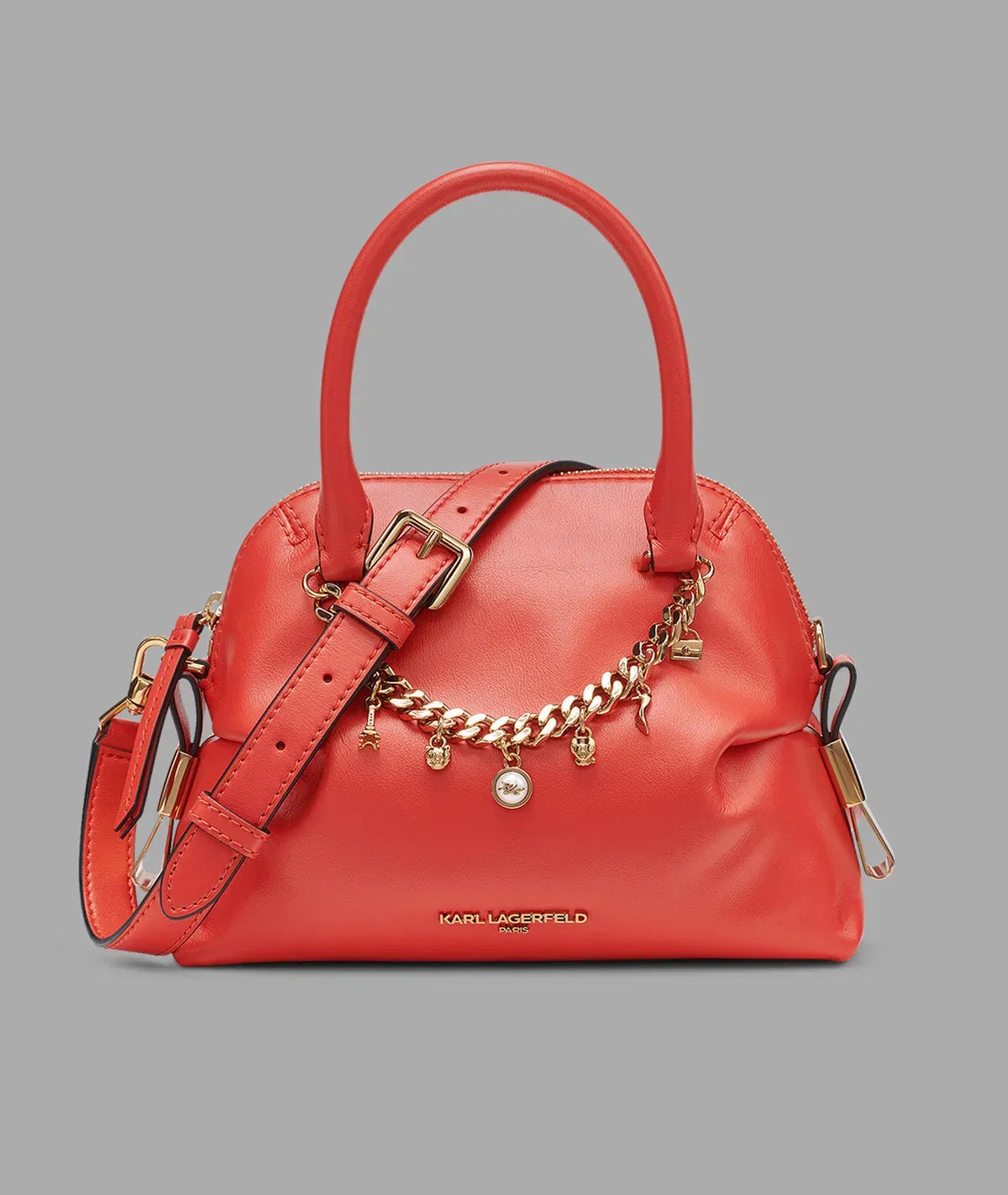 KarlLagerfeld Charline crossbody with charms vermillion