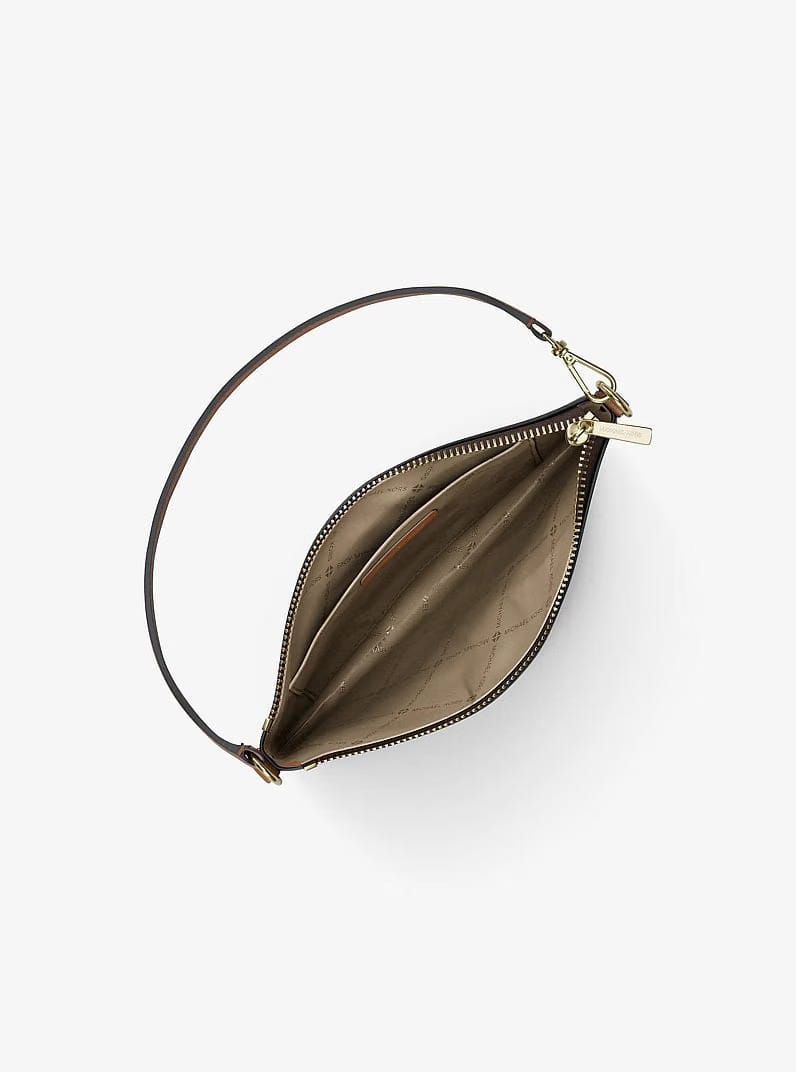 Michael Kors Jet Set Travel Small Striped Signature Logo Convertible Wristlet Vanilla-Luggage