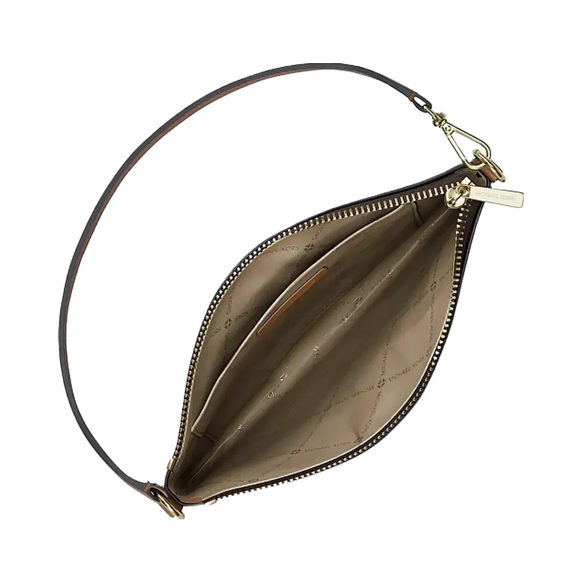 Michael Kors Jet Set Travel Small Striped Signature Logo Convertible Wristlet Vanilla-Luggage
