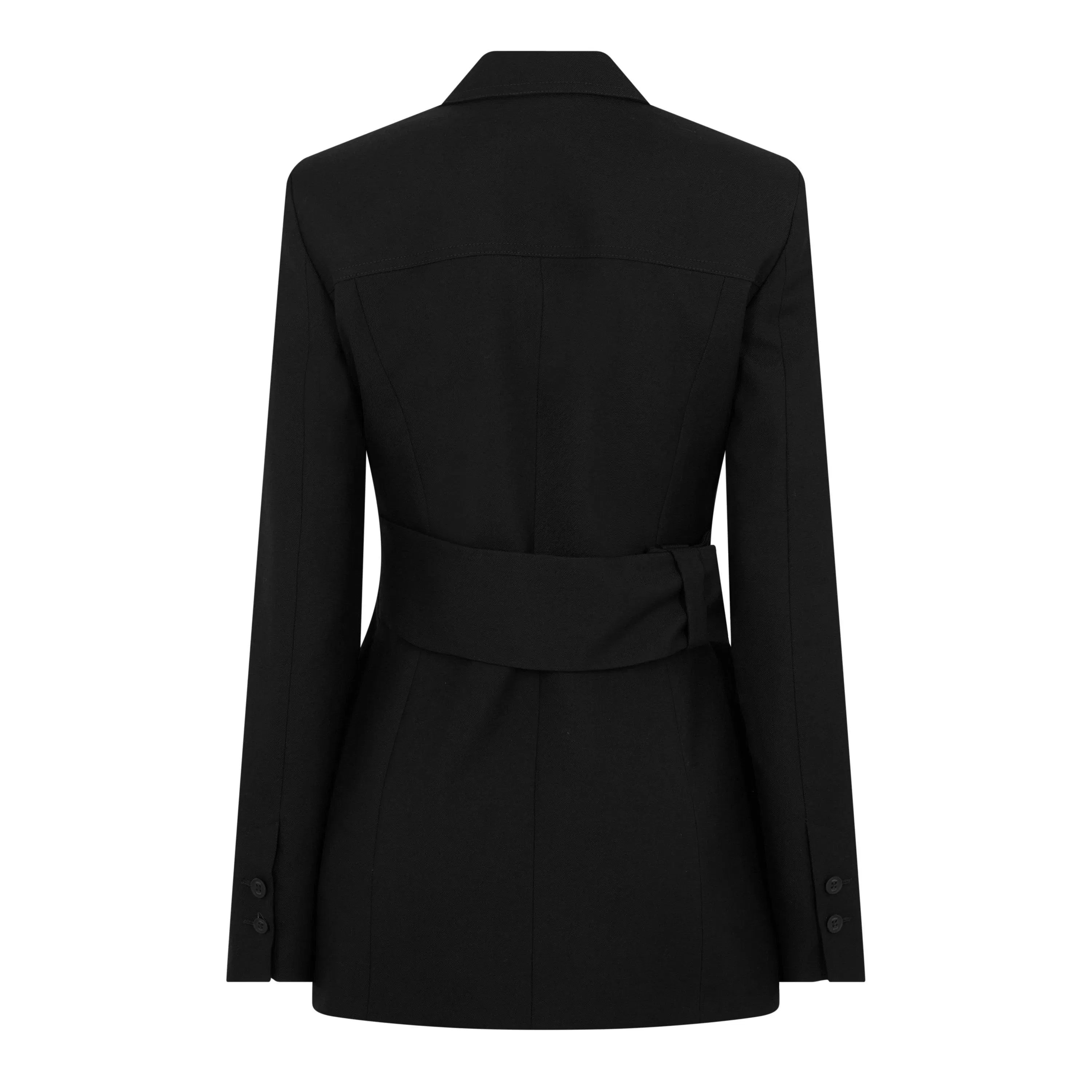Toy Box Belted Virgin Wool Long Sleeve Blazer