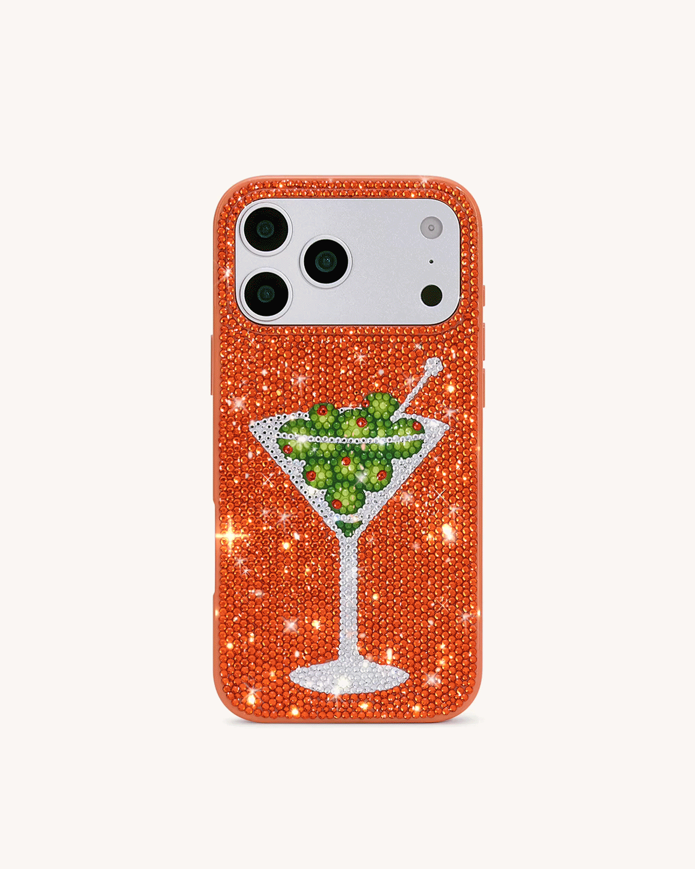 Olive Martini Artificial Crystal Phone Case - Gold