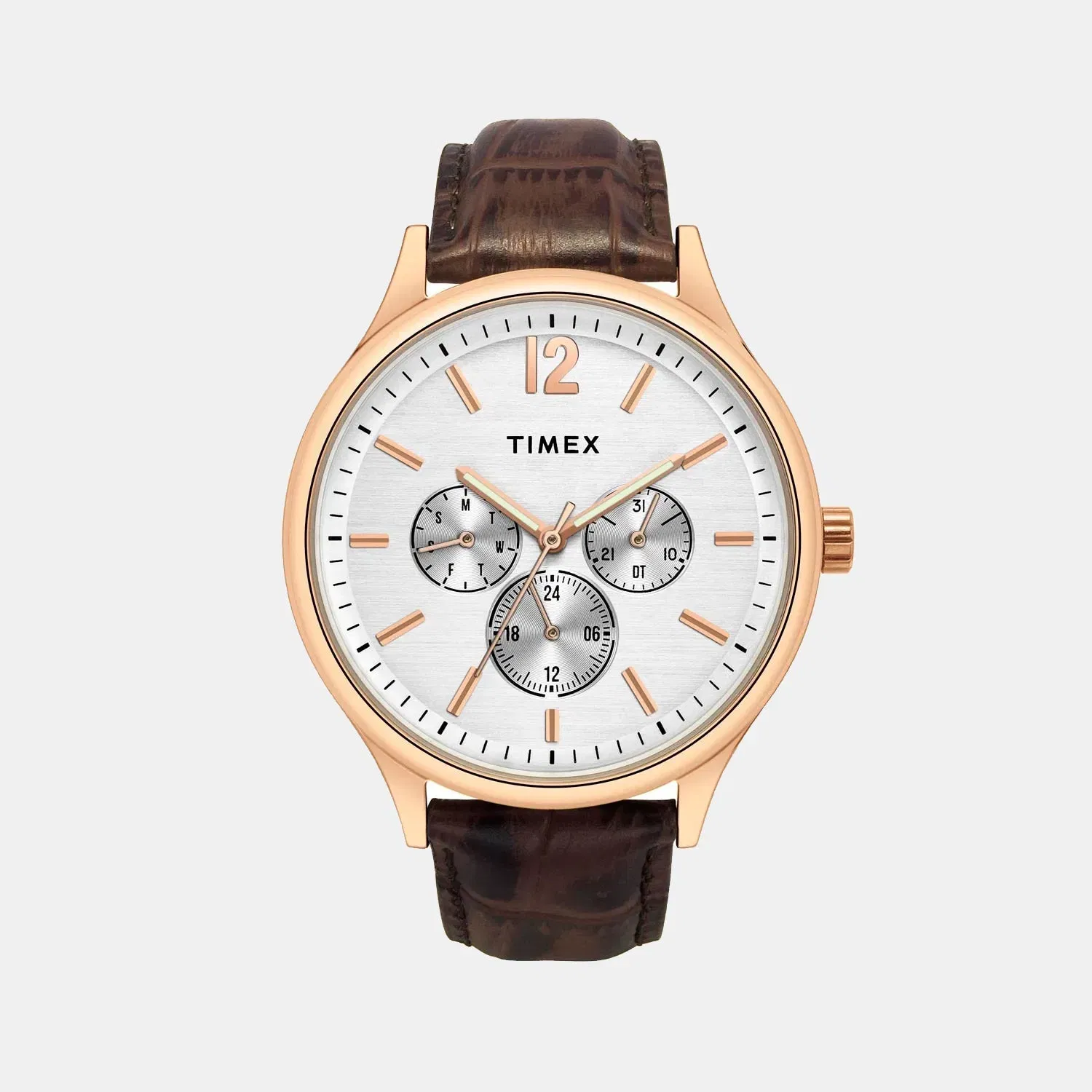 Timex Trendline Men Quartz Dial Multi-Function Leather Watch Tweg18433