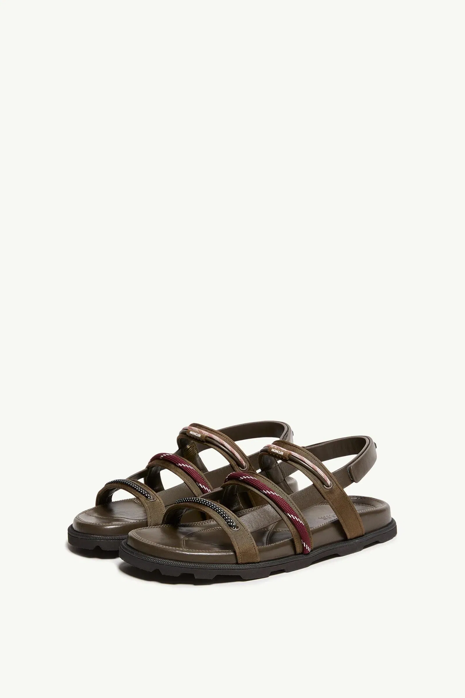 Moncler Vera Isla Leather Sandals Khaki