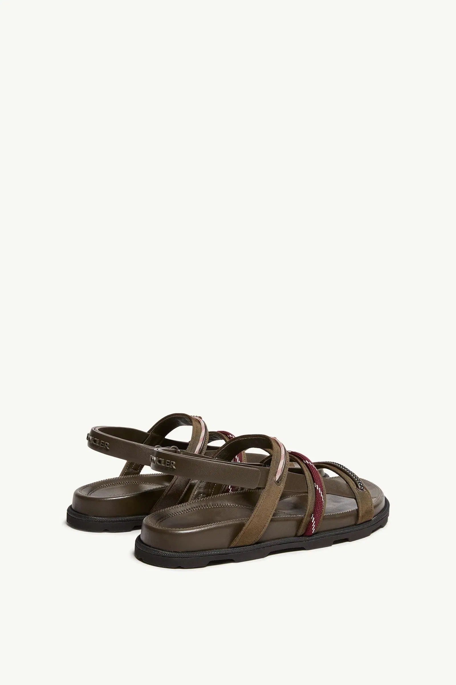 Moncler Vera Isla Leather Sandals Khaki