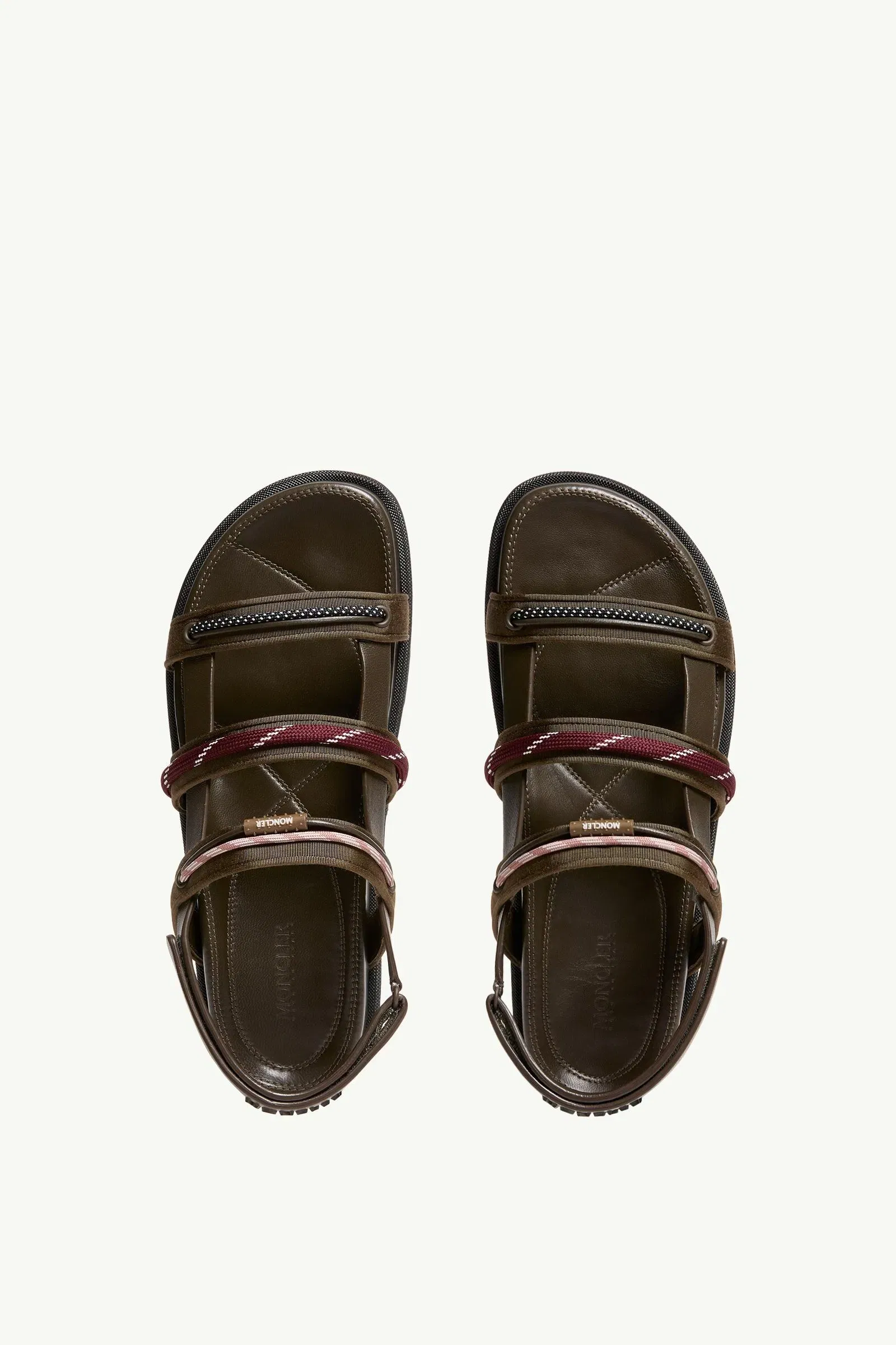 Moncler Vera Isla Leather Sandals Khaki