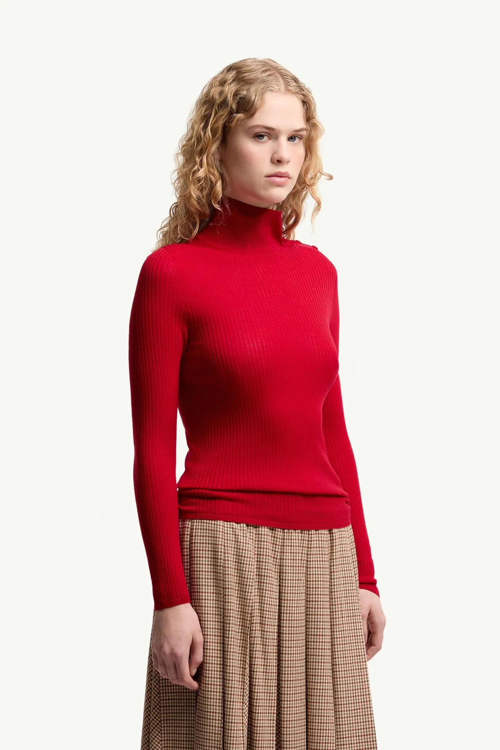 Moncler Textured Wool Sweater Red Red