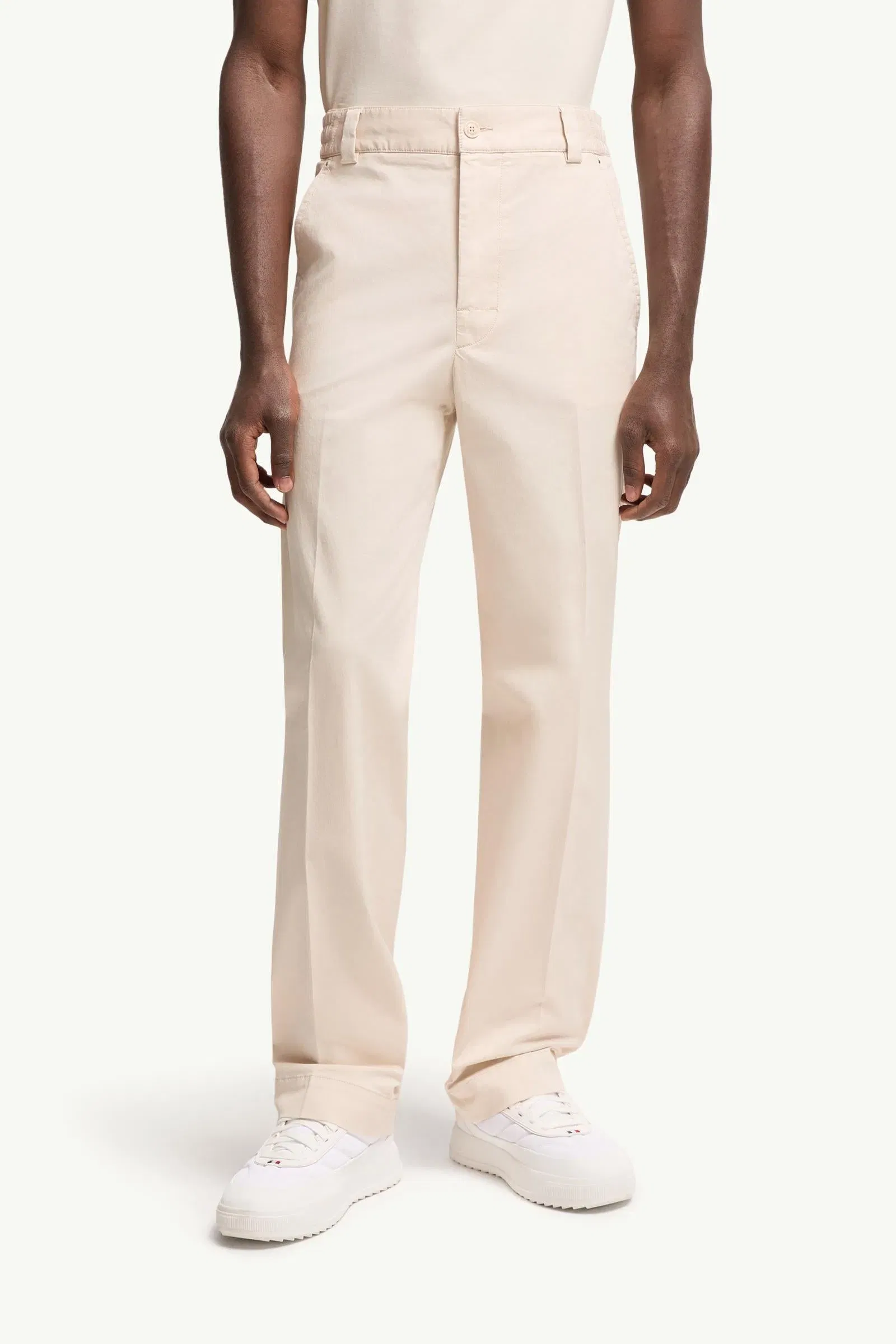 Moncler Tailored Cotton Pants White Ivory White Ivory