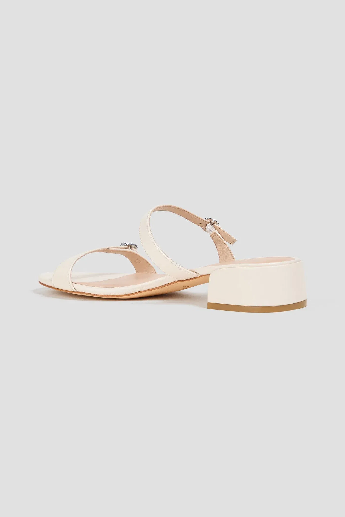 Stuart Weitzman Ginger Leather Mules Cream Women's