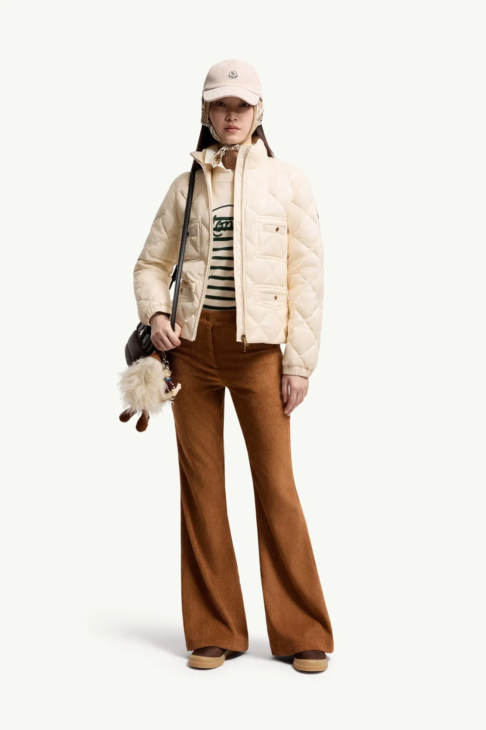 Moncler Corduroy Wide Leg Pants Camel Beige Camel Beige