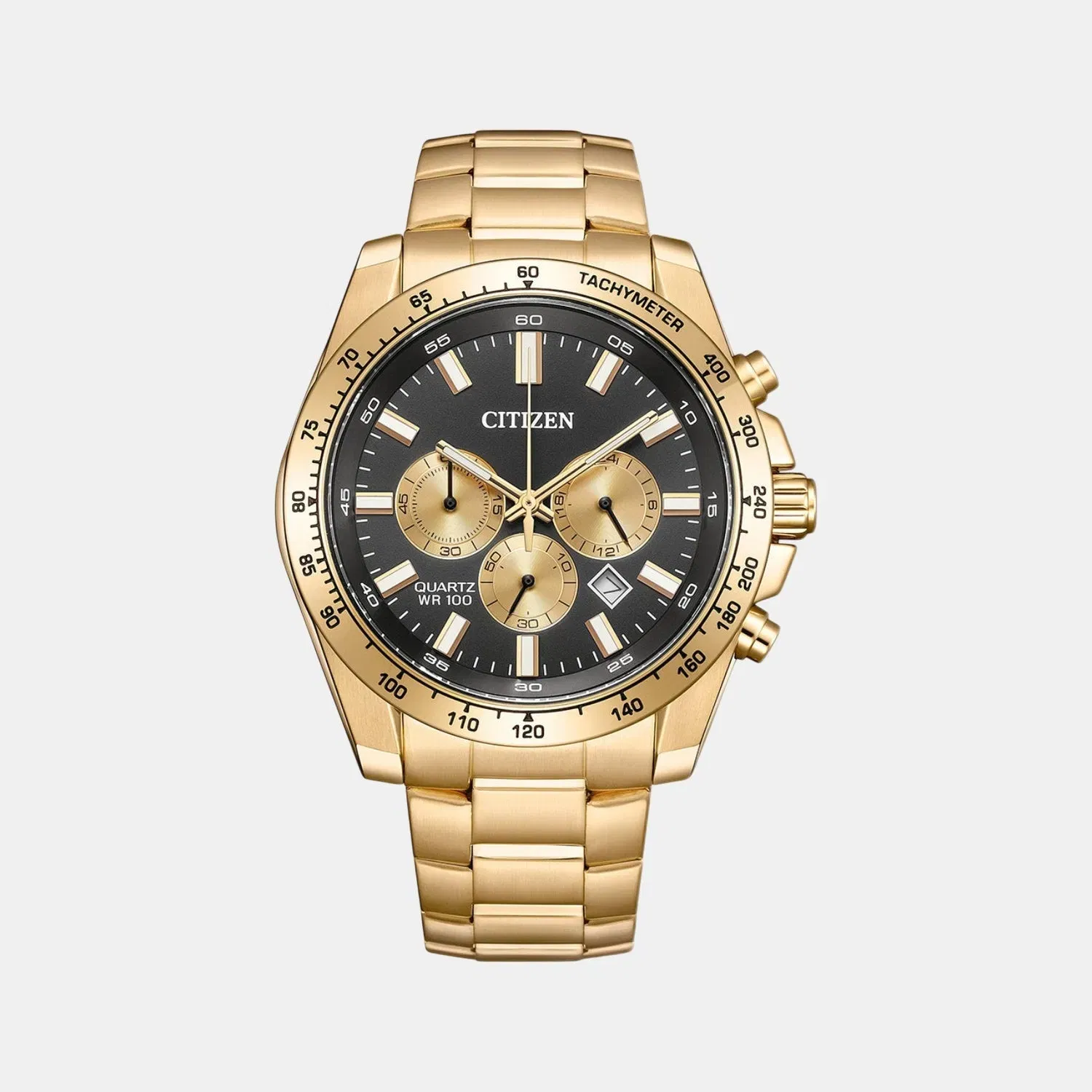 Citizen Men Quartz Black Dial Analog Stainless Steel Watch An8233-51E