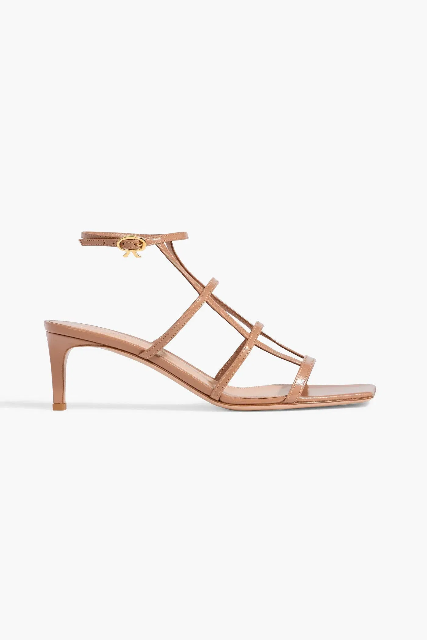 Gianvito Rossi Mondry 55 Leather Sandals Light Brown Women's