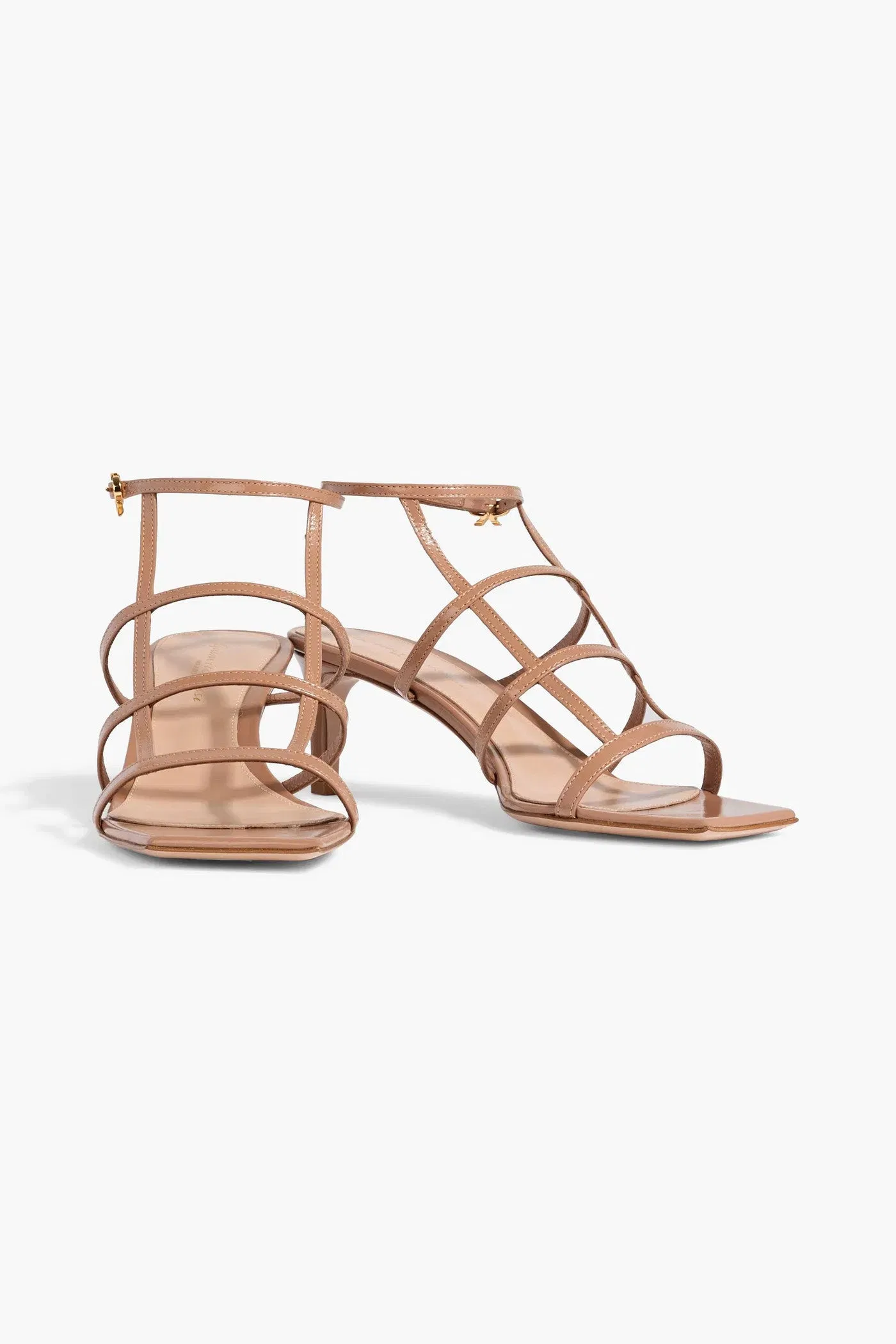 Gianvito Rossi Mondry 55 Leather Sandals Light Brown Women's