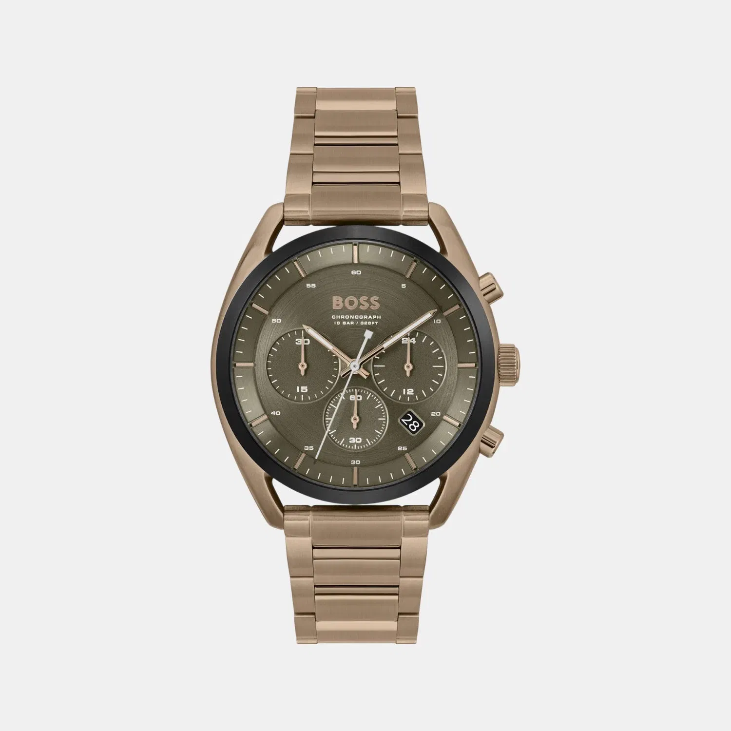 Boss Top Men Quartz Green Dial Chronograph Stainless Steel Watch 1514094
