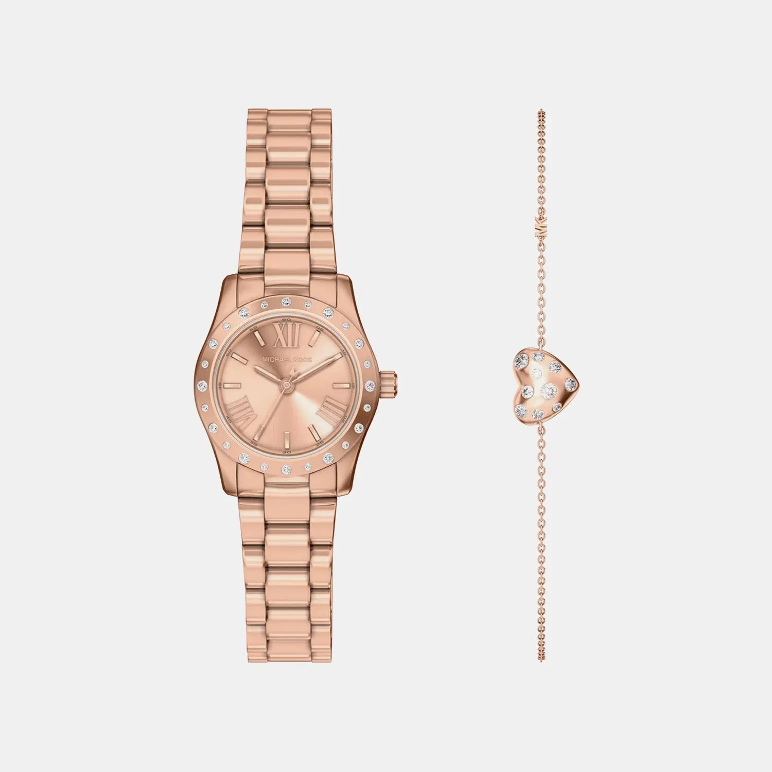 Michael Kors Lexington Women Quartz Rose Gold Dial Analog Stainless Steel Watch Mk4994Set