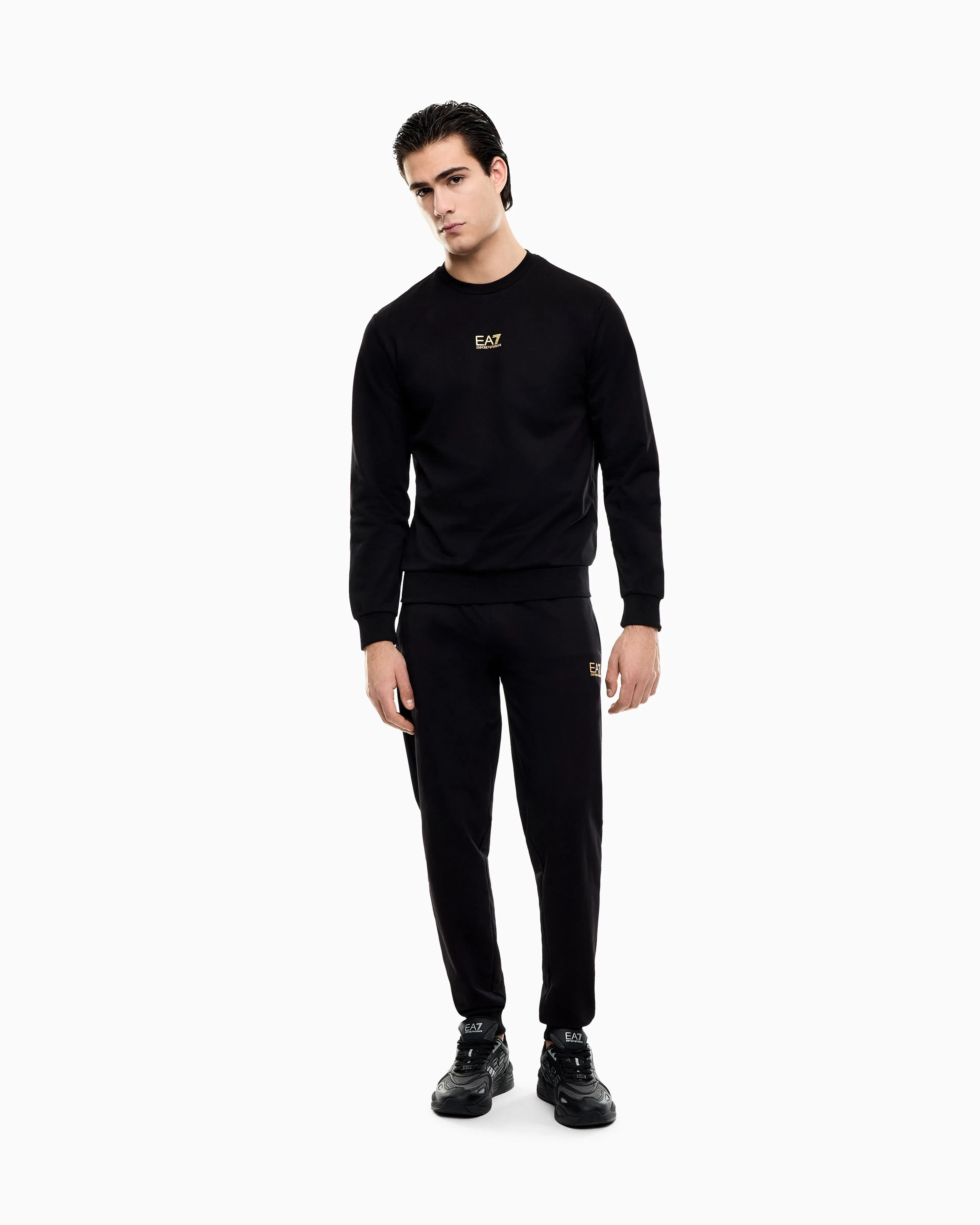 EA7 Long sleeve sweatshirt in cotton with logo Core Identity