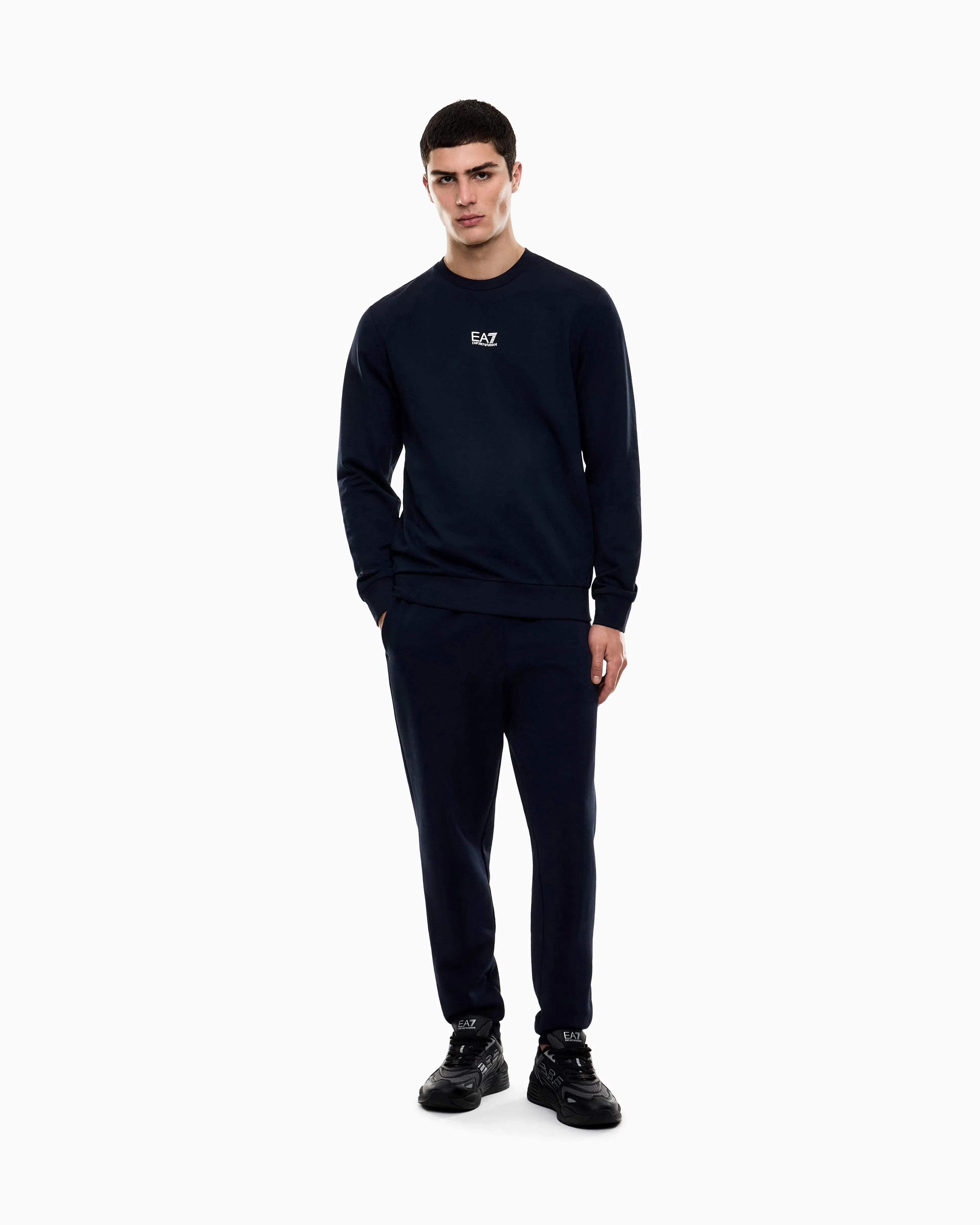 EA7 Long sleeve sweatshirt in cotton with logo Core Identity