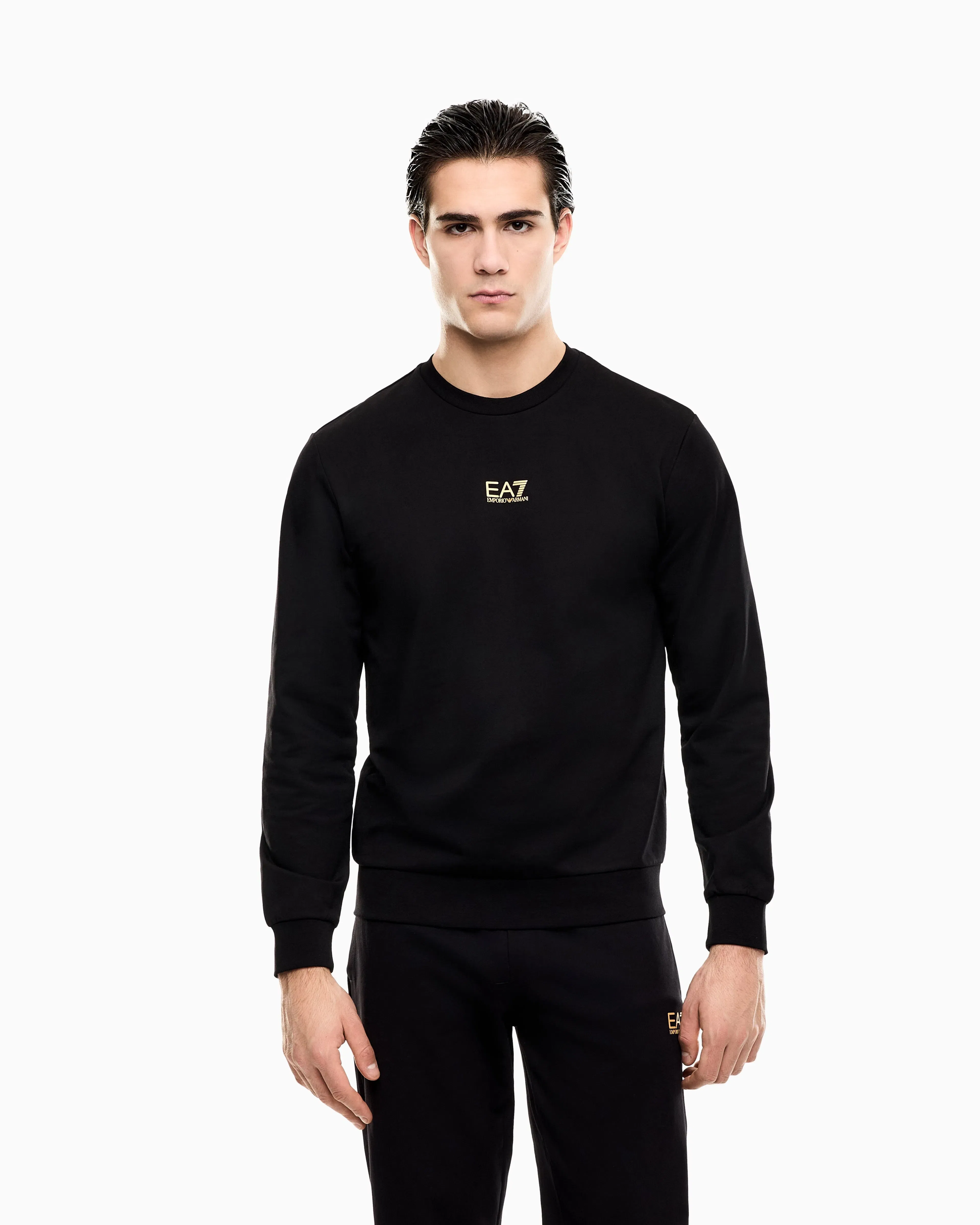 EA7 Long sleeve sweatshirt in cotton with logo Core Identity