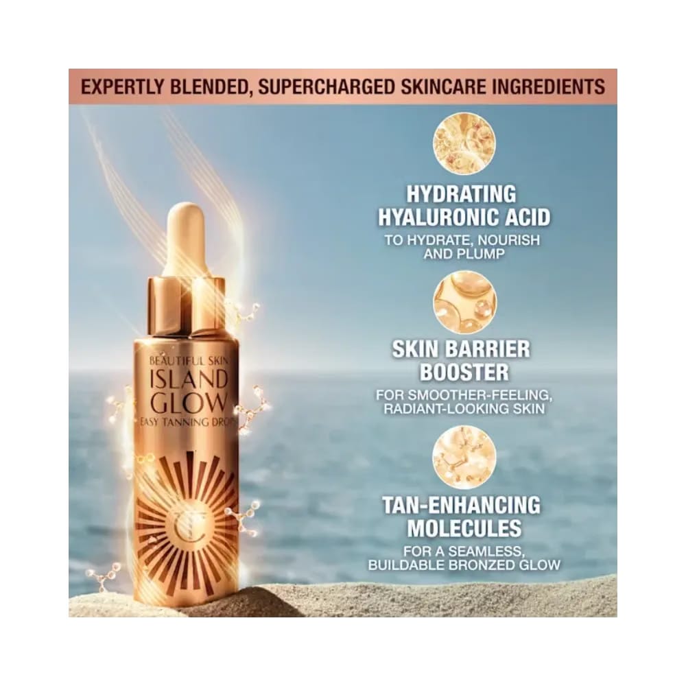 Charlotte Tilbury Beautiful Skin Island Glow Easy Tanning Drops Fair To Medium