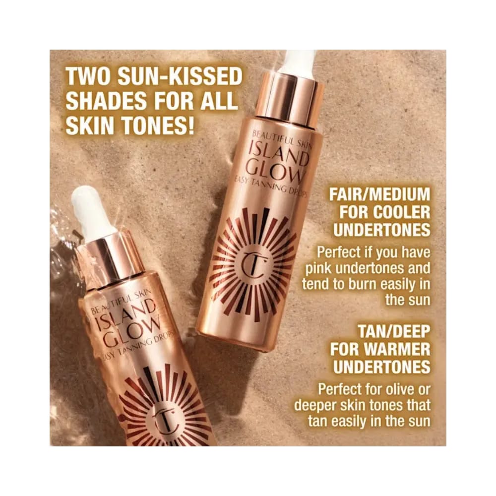 Charlotte Tilbury Beautiful Skin Island Glow Easy Tanning Drops Fair To Medium
