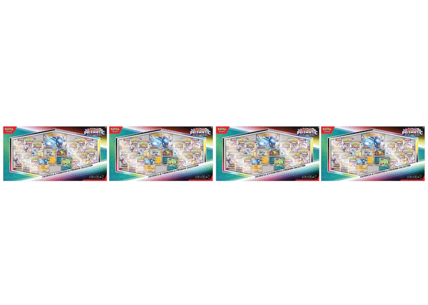 2025 Pokemon Scarlet & Violet Prismatic Evolutions Lucario Ex & Tyranitar Ex Premium Collection Sams Club Exclusive 4X Lot