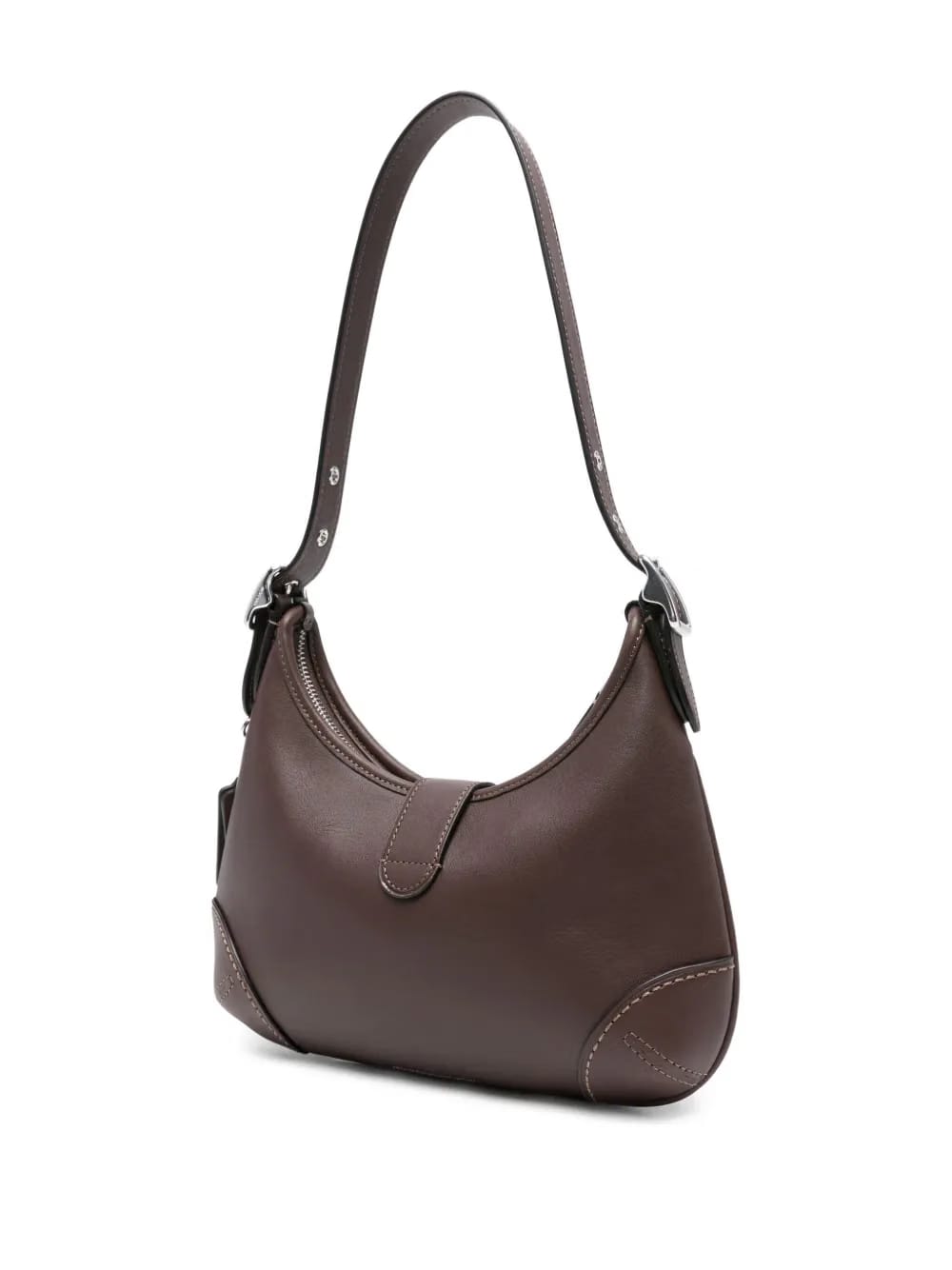 Hamptons clasp-detail leather shoulder bag