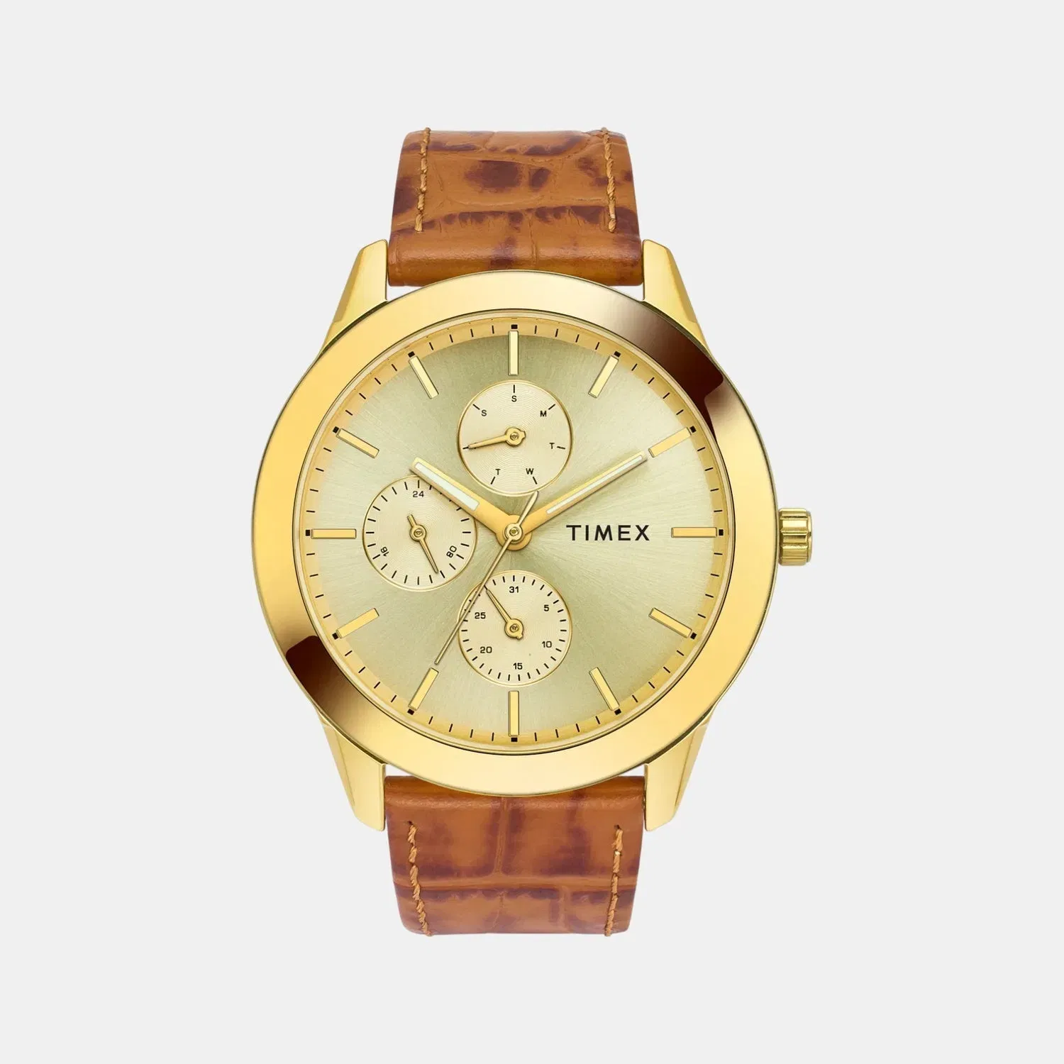 Timex Trendline Men Quartz Dial Multi-Function Leather Watch Tweg18521