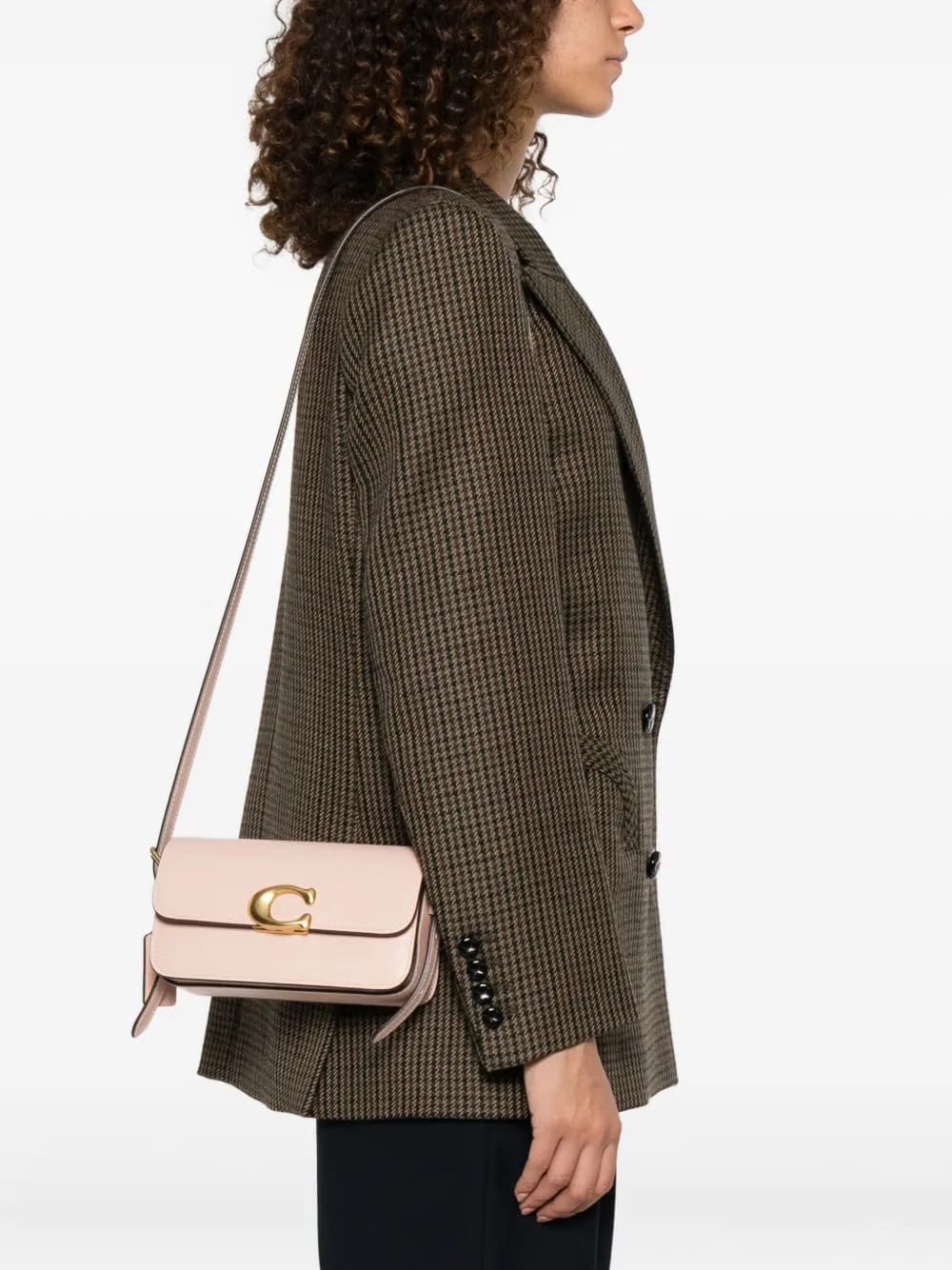 Zoe C-clasp leather shoulder bag