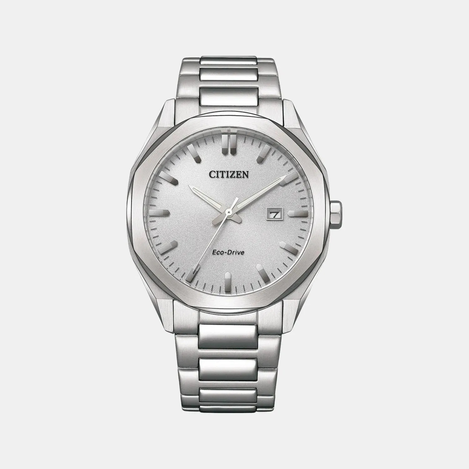 Citizen Eco-Drive Men Quartz Silver Dial Analog Stainless Steel Bm7600-81A